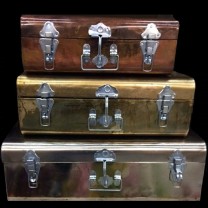Alquiler maleta metal cobre 46 x 30 x 16cm mediana