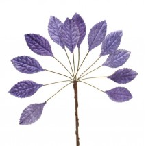 Pomito flor mini tela hojas terciopelo 3,5 x 1,8cm morado