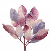 Pomito flor mini tela hojas terciopelo 5 x 3cm - 4 x 2,5cm rosa degradado