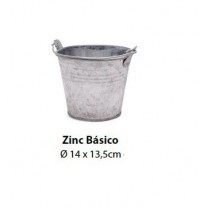 Cubo de zinc c/1 asa d.15cm  x 13,5cm