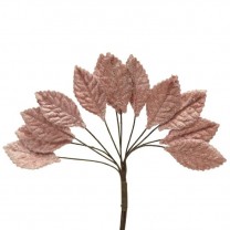 Pomito flor mini tela hojas terciopelo 3,5 x 1,8cm rosa vintage