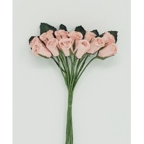 Pomito flor mini papel rosita d.1,5cm alargada x 12 rosa