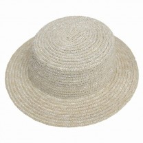 Sombrero canotier paja copa 8cm ala 6cm gris perla