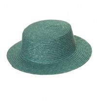 Sombrero canotier paja copa 8cm ala 6cm verde mar