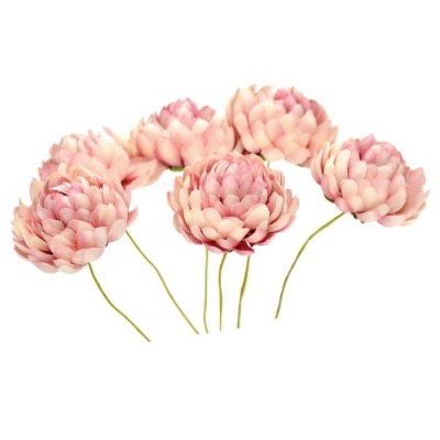 Bolsa de 6 unidades Flor crisantemo 3,5 cm crudo/rosa vintage