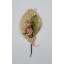 Prendido flor mini saco c/envoltorio 11 x 5cm rosa nude
