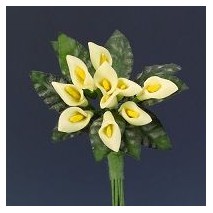 Pomito flor mini foam cala  0,8 x 1,2cm x 10 amarillo
