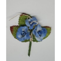 Prendido flor mini saco 3 f 11 x 6cm azul
