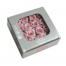 Caja 16 rosas preservada cabeza d. 2,5cm princesa flor cerezo (cherry blosson)