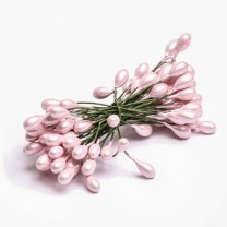 Pomito flor mini pasta pistilo alambrado xl x 50 unidades rosa bebe empolvado