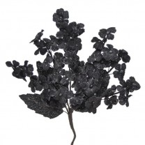 Pomito flor mini tela terciopelo miosotis x 6 ramas negra