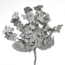 Pomito flor mini tela terciopelo miosotis x 6 ramas gris plata