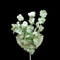 Pomito flor mini tela terciopelo miosotis x 6 ramas verde agua
