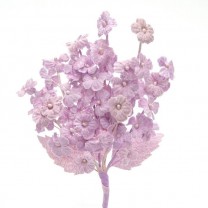 Pomito flor mini tela terciopelo miosotis x 6 ramas malva empolvado