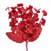 Pomito flor mini tela terciopelo miosotis x 6 ramas rojo