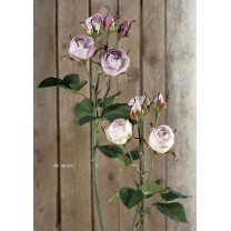 Rosa pitiminí artificial 3fl +2cap 46cm malva