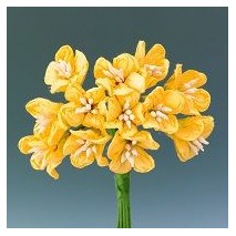 Pomito flor mini papel flor x 12 amarillo