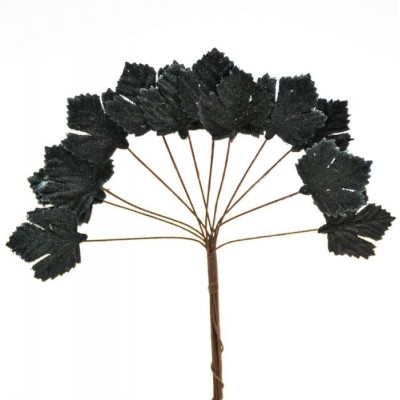 Pomito tela hojas terciopelo hiedra 2,5 x 2,5 cm negra