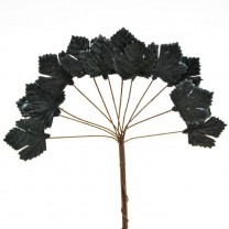 Pomito flor mini tela hojas terciopelo hiedra 2,5 x 2,5cm negra