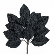 Pomito flor mini tela hojas terciopelo 6 x 3cm - 4 x 2,5cm negro