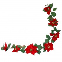 Navidad guirnalda poinsetia velvet 1,80 cm rojo