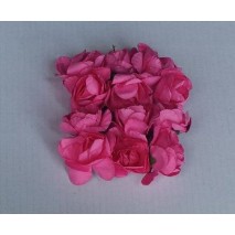 Pomito flor mini papel rosa 3cm x 12 fucsia