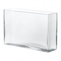 Alquiler florero cristal rectangular 18 x 14x10cm