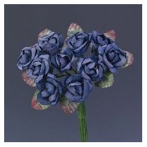 Pomito flor mini papel rosita d.1,8cm x 10 azul