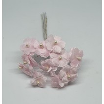 Pomito flor mini tela flor de perla d.1.8 cm x 12 rosa
