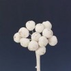 Pomito flor mini tela peonía cerrada d. 1,2cm x 12 marfil