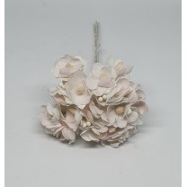 Pomito flor mini tela miosotis f d.1,30cm x 6 marfil/rosa