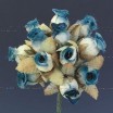 Pomito flor mini tela capullo d.1,5cm x 12 azul