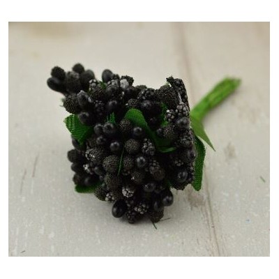 Pomito flor mini pasta pistilos x 12 negro