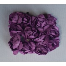 Pomito flor mini papel rosa 1,5 cm x 12 morado
