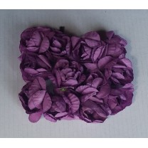 Pomito flor mini papel rosa 1,5cm x 12 morado