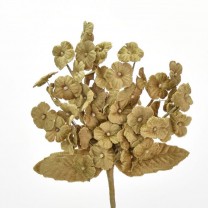 Pomito flor mini tela terciopelo miosotis x 6 ramas oro viejo