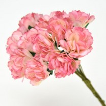 Pomito flor mini papel zinnia 3,5cm x 12 crudo y rosa