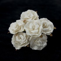 Pomito flor mini papel rosa 4cm x 6 blanco roto