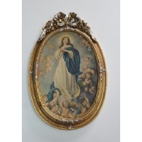 Cuadro marco oval Virgen Inmaculada 30 x 19cm