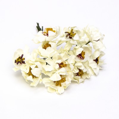 Pomito flor mini papel flor mini magnolia x 12 uni beig