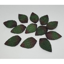 Pomito flor mini tela hojas yute 3,5 cm x 12 verde