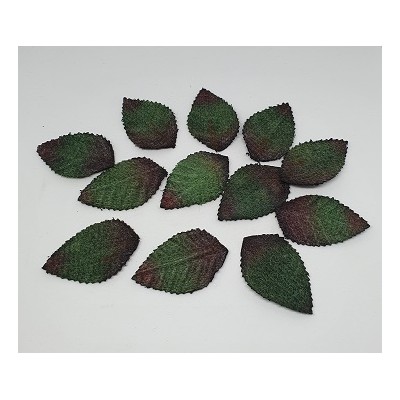 Pomito flor mini tela hojas yute 3,5 cm x 12 verde