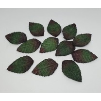 Bolsa hojas yute flor mini tela 3,5cm x 12 verde