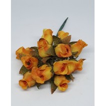 Pomito flor mini tela capullo d.1,5 cm x 12 naranja