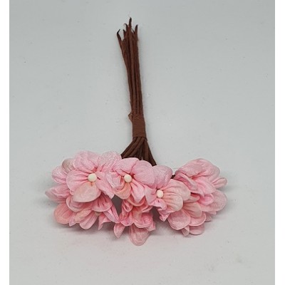 Pomito flor mini tela margarita d.1,70 cm x 12 rosa
