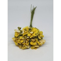 Pomito flor mini tela margaritas d.1.5cm x 10 amarillo