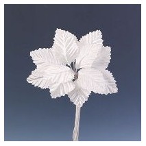Pomito flor mini tela hojas 3cm x 12 marfil