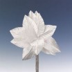 Pomito flor mini tela hojas 4,5cm  x 12 marfil
