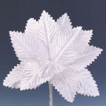 Pomito flor mini tela hojas 4,5cm x 12 blanca