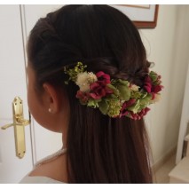 Corona abierta de niña línea Paloma de 16 cm flores preservadas
